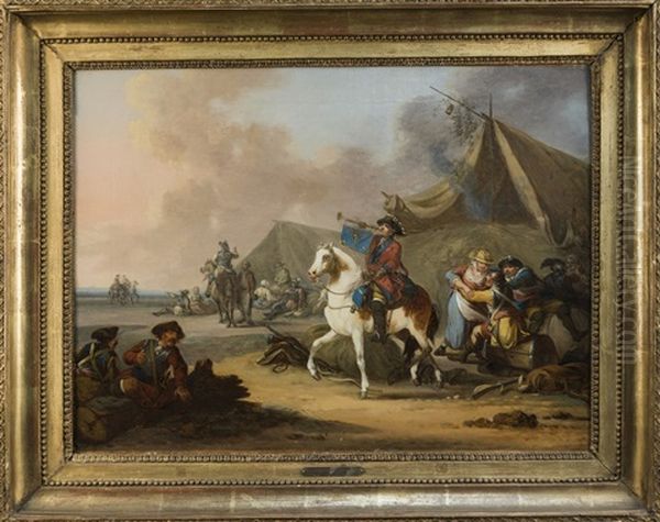 Le Reveil Des Troupes Au Clairon Oil Painting by Jan Peeter Verdussen