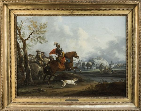 L'arrivee Du Cavalier Oil Painting by Jan Peeter Verdussen