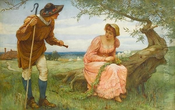 When Love Was Young Oil Painting by Edward Frederick Brewtnall