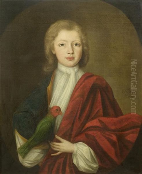 Portrat Eines Jungen Mit Einem Papagei Oil Painting by Jan (Johannes) Verelst