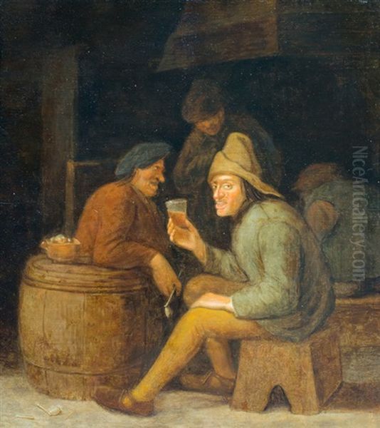 Drinkende En Rokende Boeren In Een Herberg by Pieter Harmensz. Verelst