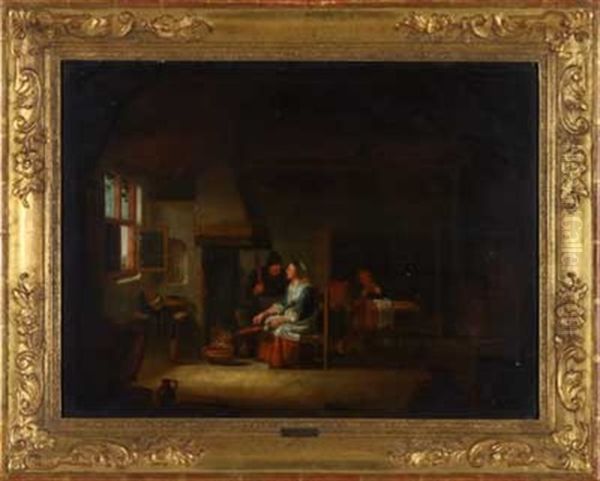 Kucheninterieur Mit Familie Oil Painting by Pieter Harmensz. Verelst