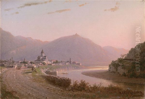 View Of Mtskheta, Georgia by Petr Petrovich Vereshchagin