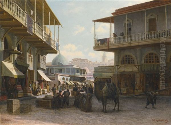 View Of Tiflis Oil Painting by Petr Petrovich Vereshchagin