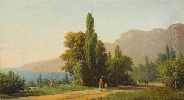 View Of Ai-petri, Crimea Oil Painting by Petr Petrovich Vereshchagin