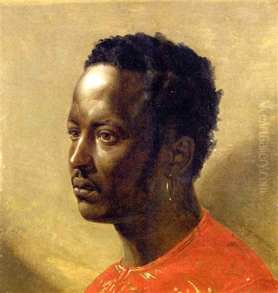 Portrait Of A Man In A Gold Embroidered Red Shirt Oil Painting by Vasili Petrovich Vereshchagin