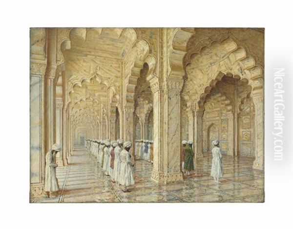 The Pearl Mosque At Agra Oil Painting by Vasili Vasilievich Vereshchagin