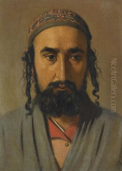 Portrait Of A Jewish Merchant Oil Painting by Vasili Vasilievich Vereshchagin