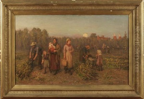 A Gathering At Harvest Time by Arthur Verey