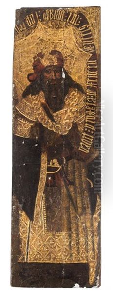 Anonymous-spanish A Spanish Painted Door Fragment Oil Painting by Pablo Vergos