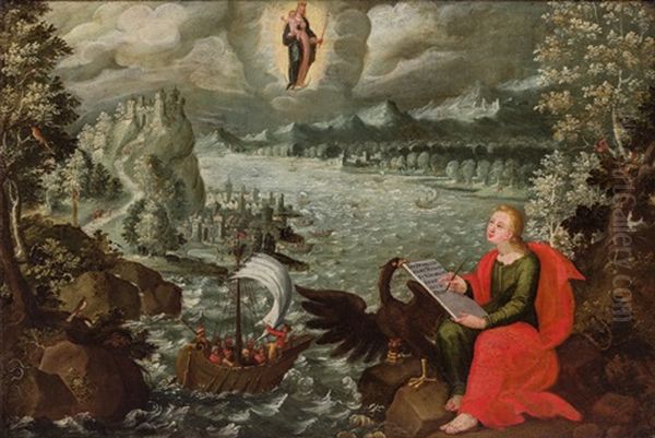 Der Evangelist Johannes Auf Patmos Oil Painting by Tobias Verhaecht