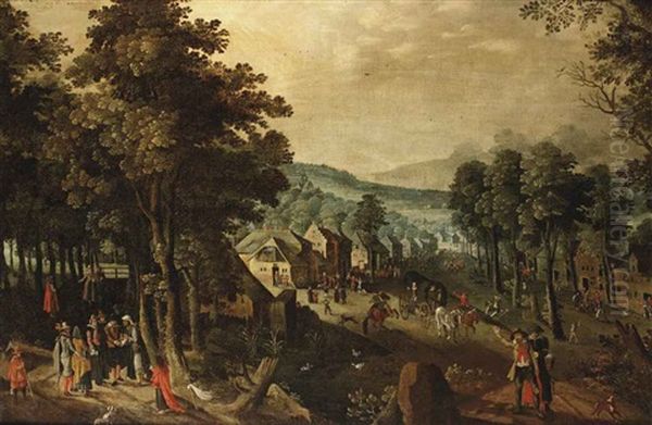 A Village Kermesse On St. George's Day Oil Painting by Tobias Verhaecht