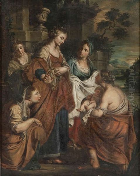 De Vondst Van Mozes Oil Painting by Jan Joseph Verhaegen