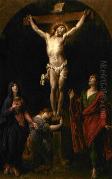 La Crucifixion Oil Painting by Pierre Jean Joseph Verhaegen