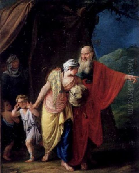 Die Verstosung Der Hagar Oil Painting by Pierre Jean Joseph Verhaegen