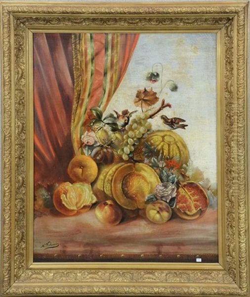 Nature Morte A L'oiseau Oil Painting by Alfred Verhaeren