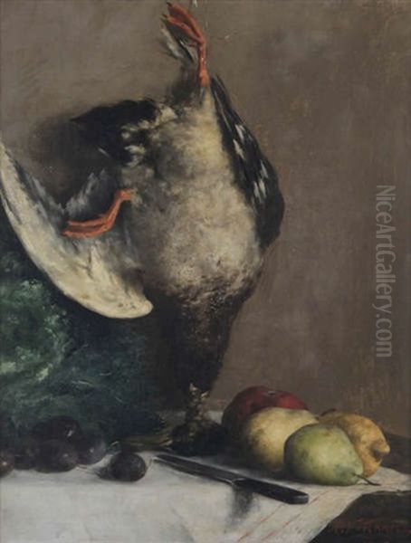 Trophee De Chasse Aux Fruits Oil Painting by Alfred Verhaeren