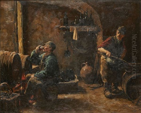 Les Sommeliers Oil Painting by Pieter J. Verhaert