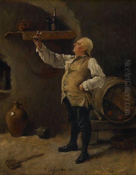 L'amateur De Vin Oil Painting by Pieter J. Verhaert