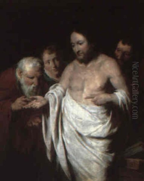 The Incredulity Of St. Thomas Oil Painting by Pierre Jean Joseph Verhaghen