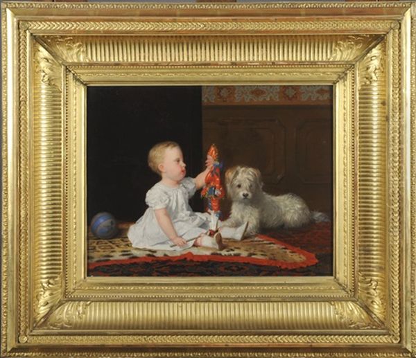 Portrait De Georges, Fils De L'artiste Oil Painting by Jan Frans Verhas