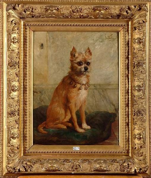 Portrait D'un Chien Oil Painting by Jan Frans Verhas