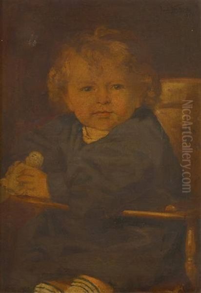 L'enfant Dans Sa Chaise Haute Oil Painting by Jan Frans Verhas