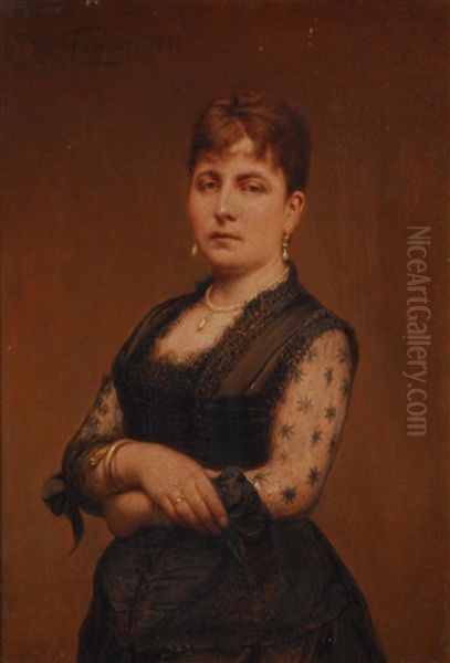 Portrait De Jeune Femme Oil Painting by Francois Verheyden