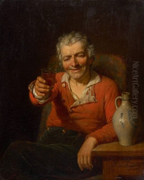 L'amateur De Vin Oil Painting by Francois Verheyden