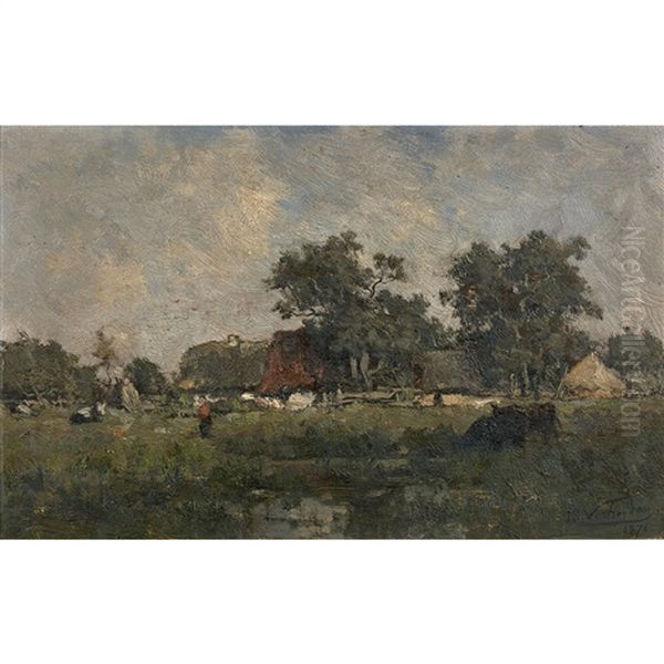 Paysage Oil Painting by Isidoor Verheyden