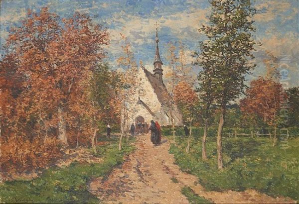 Reunion A La Chapelle Dans Les Bois Oil Painting by Isidoor Verheyden