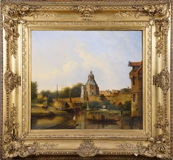 Vue D'utrecht Oil Painting by Jan Hendrik Verheyen