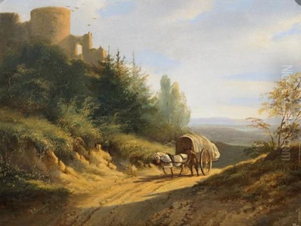 De Paardenkoets Oil Painting by Albertus Verhoesen