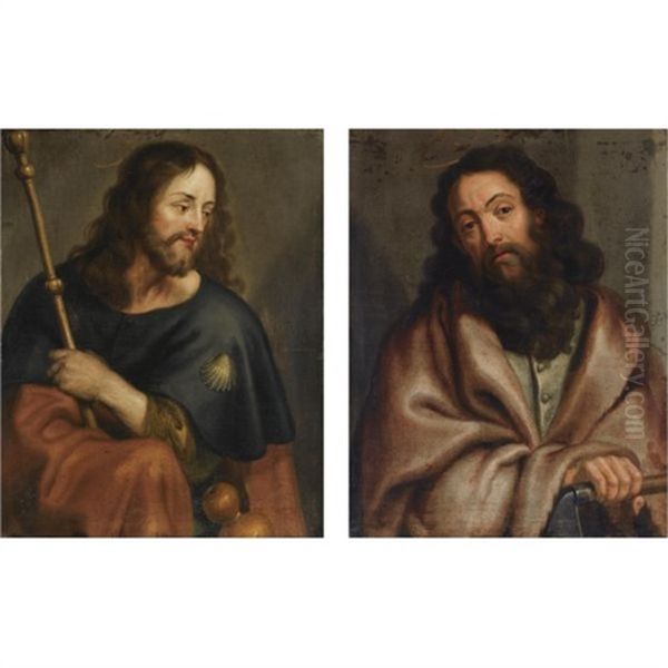 Saint Matthew (+ Saint James The Greater; Pair) Oil Painting by Jan Verhoeven