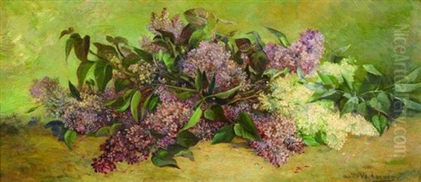 Bouquet De Lilas Oil Painting by Seraphin Achille Verhoeven