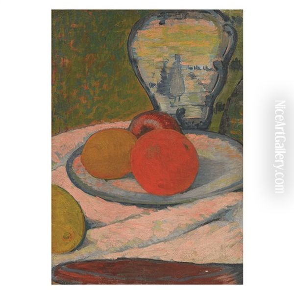 Nature Morte Aux Oranges Et Au Vase De Delft, Circa 1908 Oil Painting by Jan Verkade