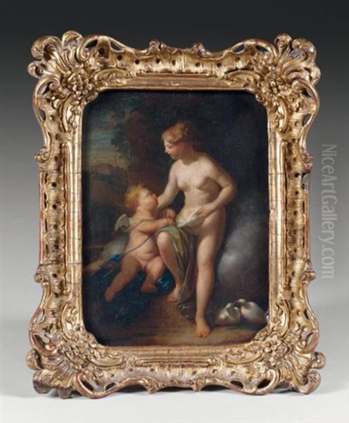 Venus Et L'amour Oil Painting by Nicholaas Verkolye