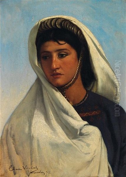 Femme De Jerusalem Woman From Jerusalem Oil Painting by Charles Verlat