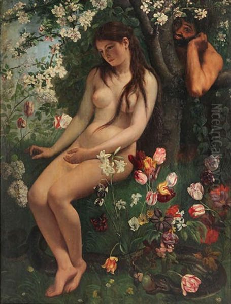 Adam Et Eve Oil Painting by Charles Verlat