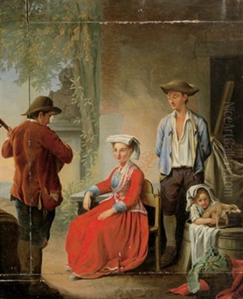 Una Serenata, Oil Painting by Venceslao Verlin