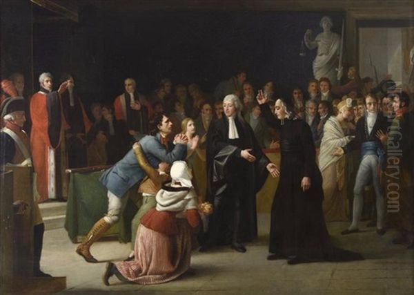 Pierre Fourrey Decharge De L'accusation Criminelle Intentee Contre Lui Oil Painting by Jean Baptiste Vermay