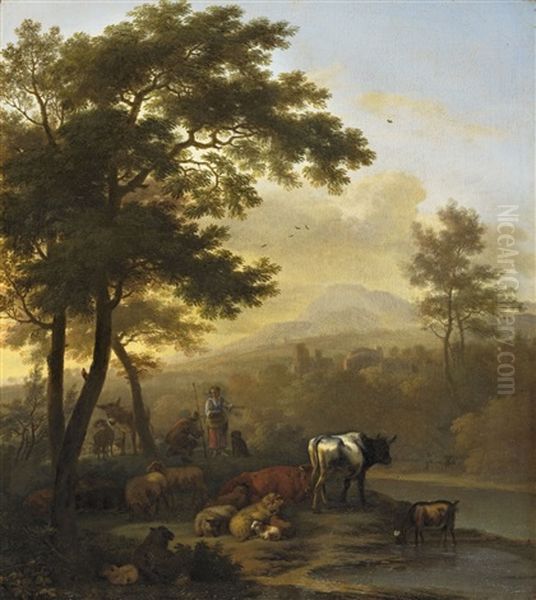 Landschaft Mit Hirten Oil Painting by Jan Vermeer van Haarlem III