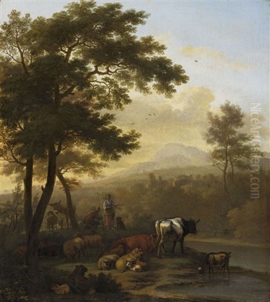 Landschaft Mit Hirten Oil Painting by Jan Vermeer van Haarlem III