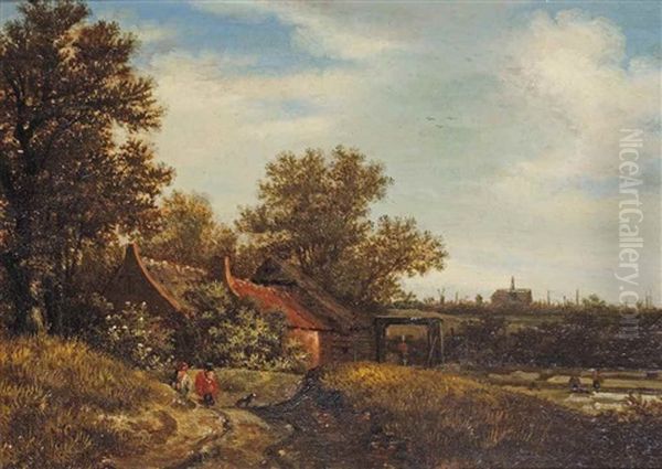 A Dune Landscape With A View Of Haarlem Oil Painting by Jan Vermeer van Haarlem the Younger