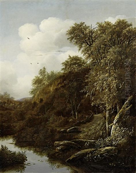 Waldlandschaft Mit Bach Oil Painting by Jan Vermeer van Haarlem the Younger