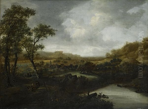 Hugelige Landschaft Mit Figurenstaffage Oil Painting by Jan Vermeer van Haarlem the Younger