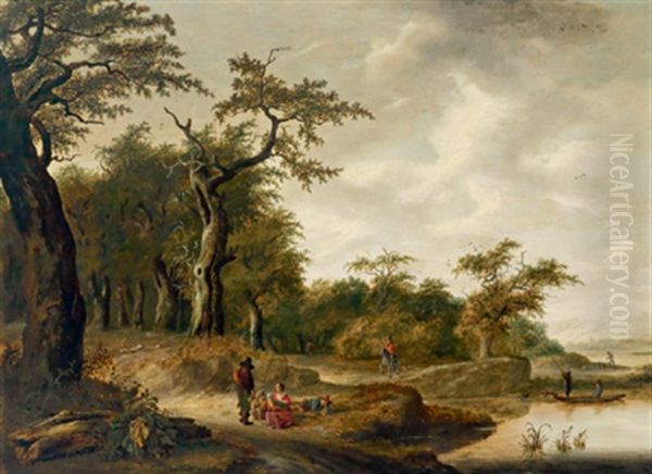 Haarlemer Waldlandschaft Mit Figuren Oil Painting by Jan Vermeer van Haarlem the Younger