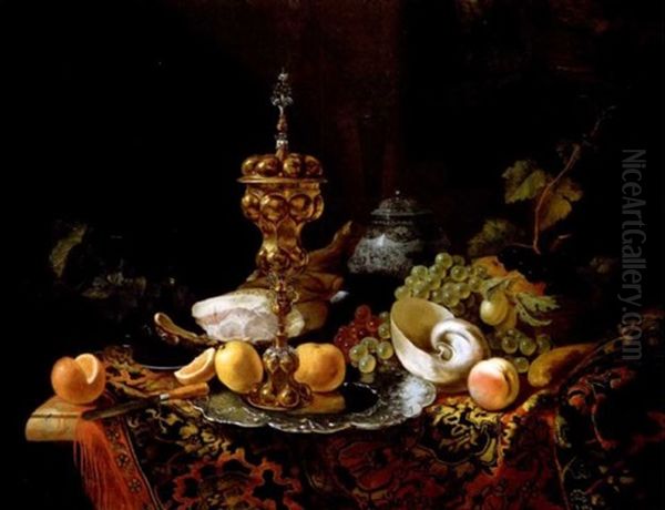 Nature Morte Aux Fruits Et Au Pokal Oil Painting by Barent (v. d. Meer) Vermeer