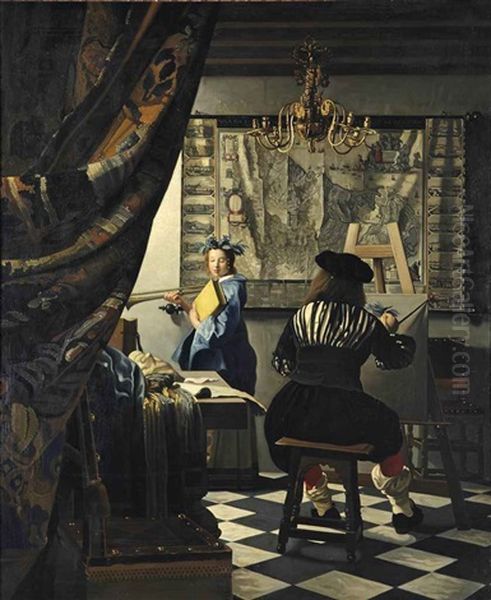 The Art Of Painting Oil Painting by Johannes Vermeer