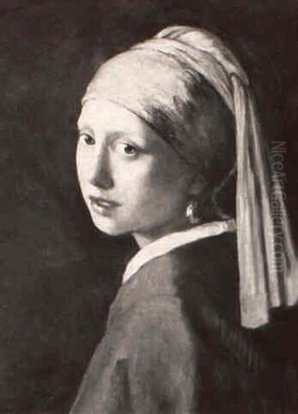 Lady With Turban Oil Painting by Johannes Vermeer